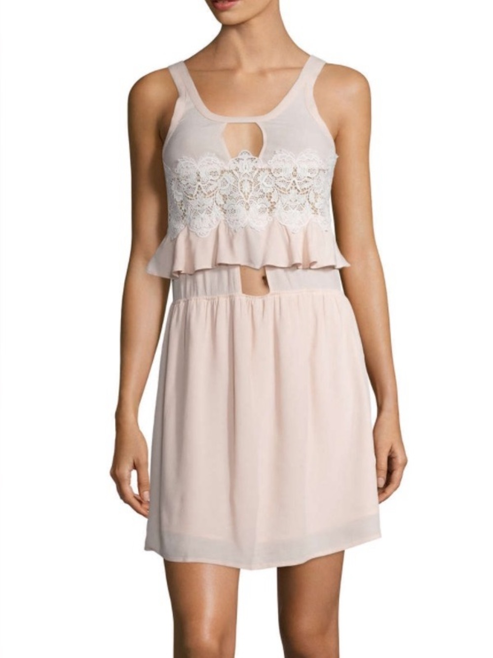 For Love & Lemons Pink Lace Mini Dress Size Small Romantic Coquette